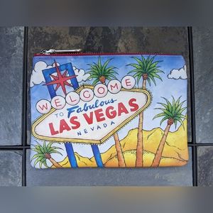 Brighton Leather Wallet Clutch Pouch Las Vegas Postcard Theme